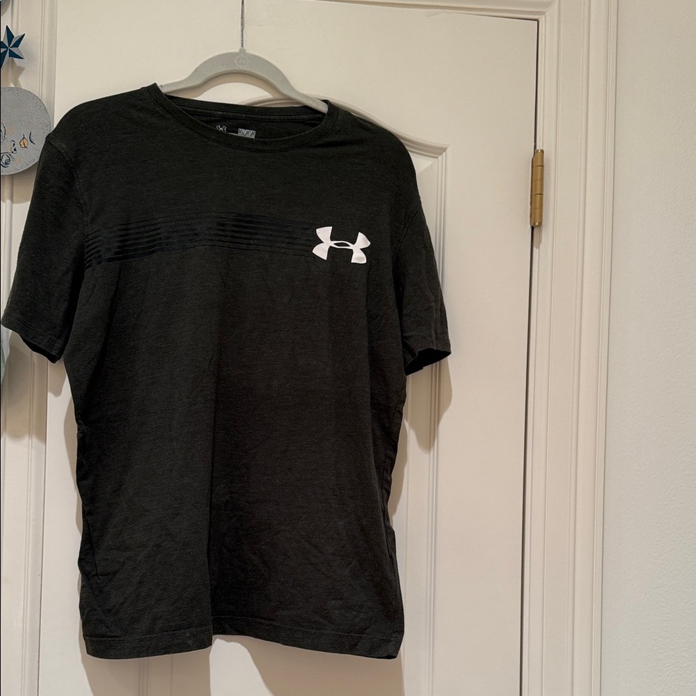 Under Armour Men's Charcoal Tee with White Logo